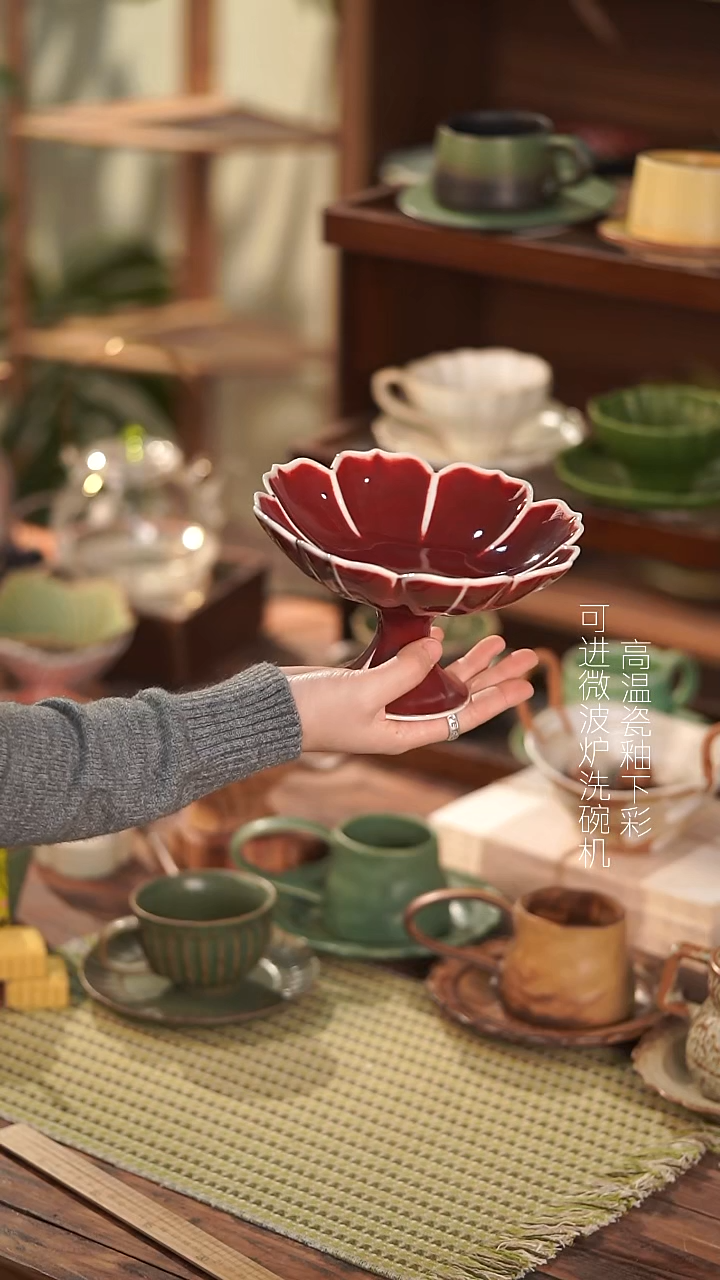 摆件陶景德镇手作餐具@@