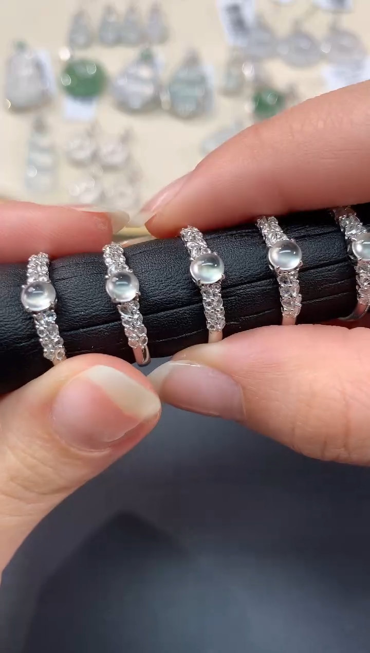 【闪购商品】翡翠戒指18K金镶嵌A439多样性发一件|2999.9