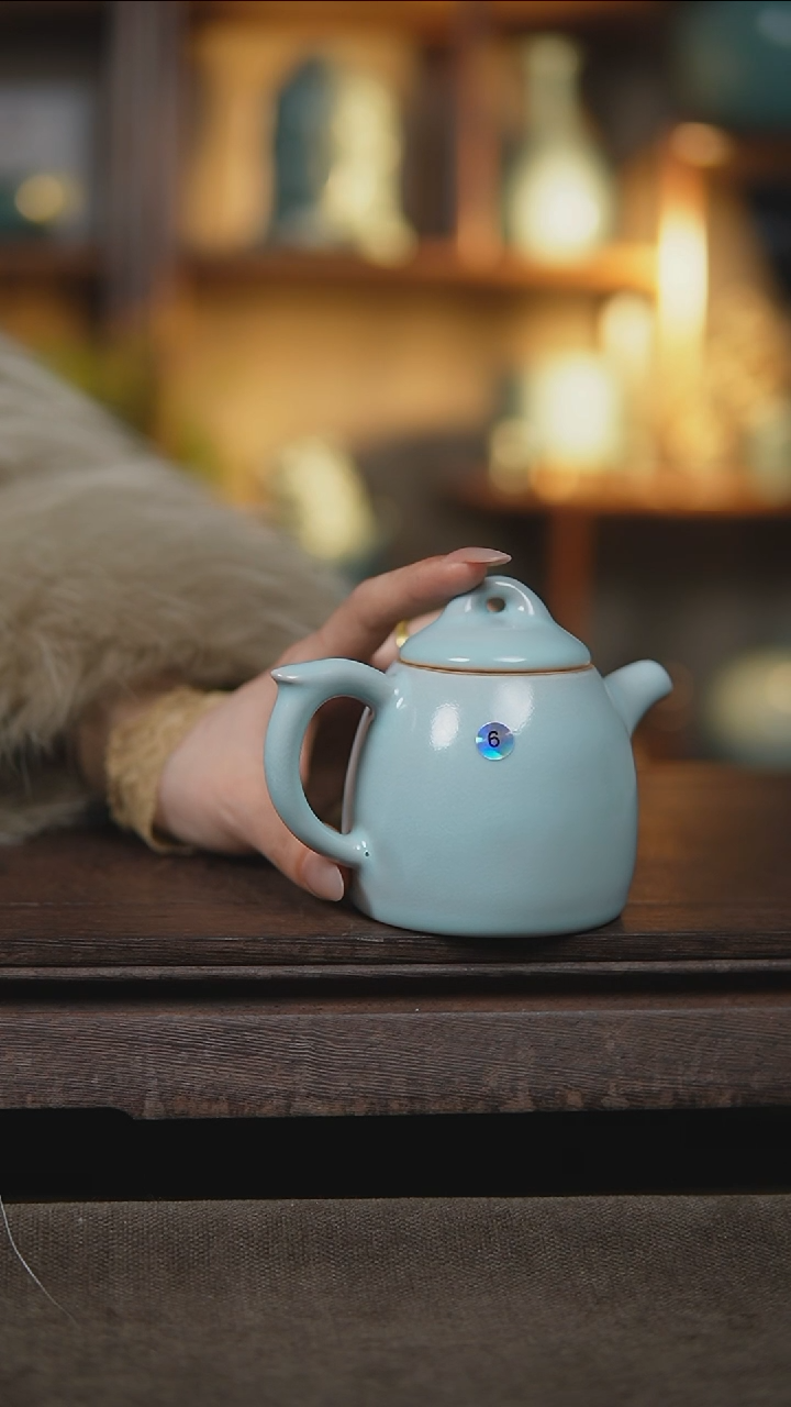 【闪购商品】杯仿古月白秦权壶大瑕6