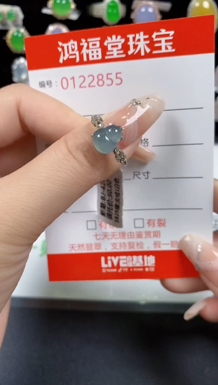 翡翠戒指银S925镶嵌2855