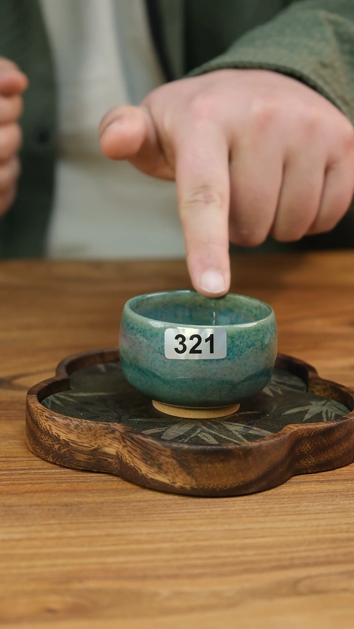 张辉 柴烧手工炉钧小客杯 会开片可养彩