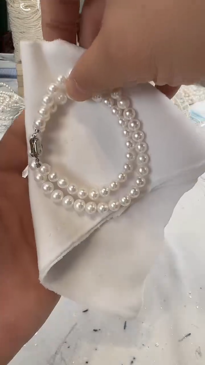 项链银S925镶嵌淡水珍珠8mm 新品
