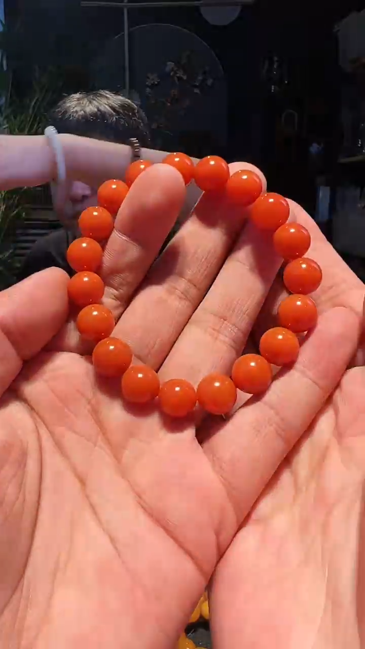 【闪购商品】南红玛瑙手链未镶嵌11左右精圆
