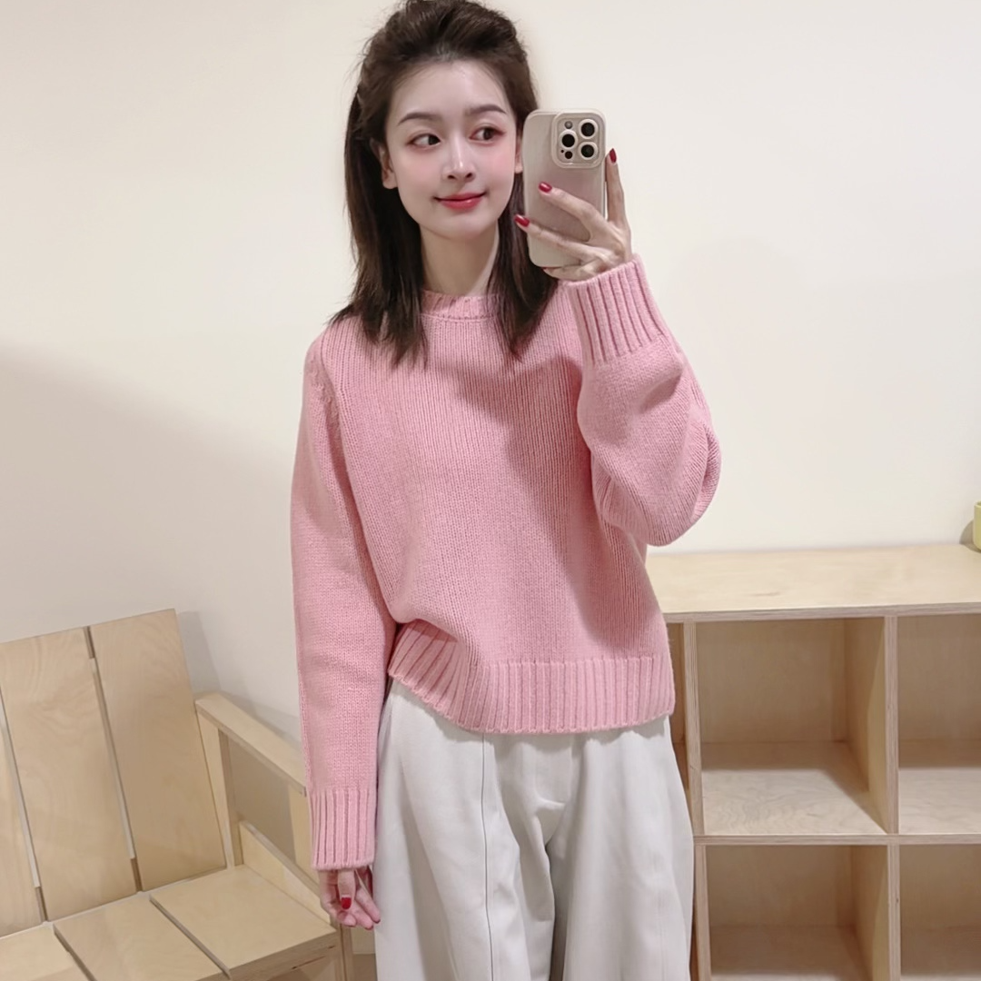 【舒心】莫奈花园净色针织套头CLSX-473