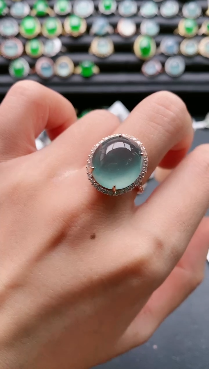 【闪购商品】翡翠戒指银S925镶嵌1111