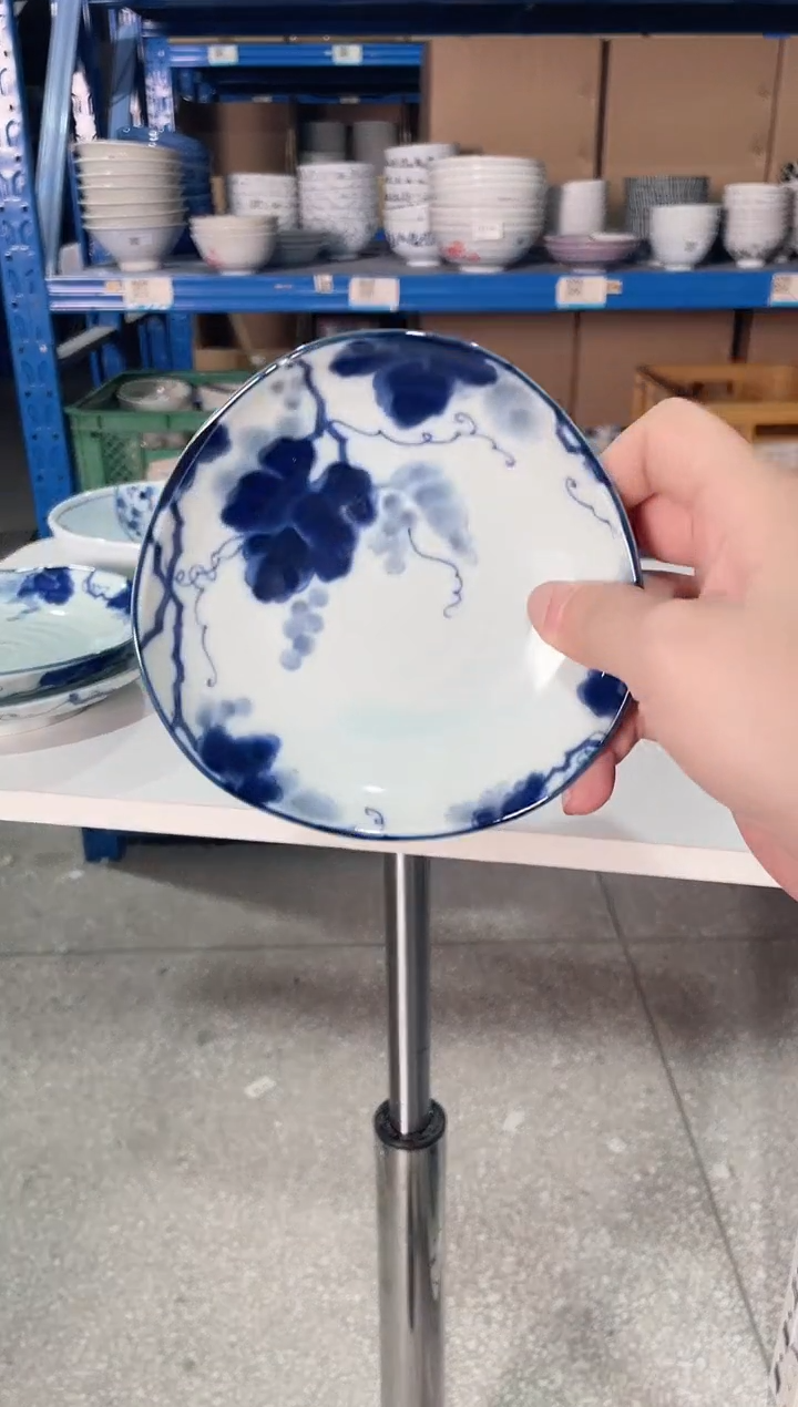 陶瓷2只蓝染葡萄4.8英寸异形浅盘