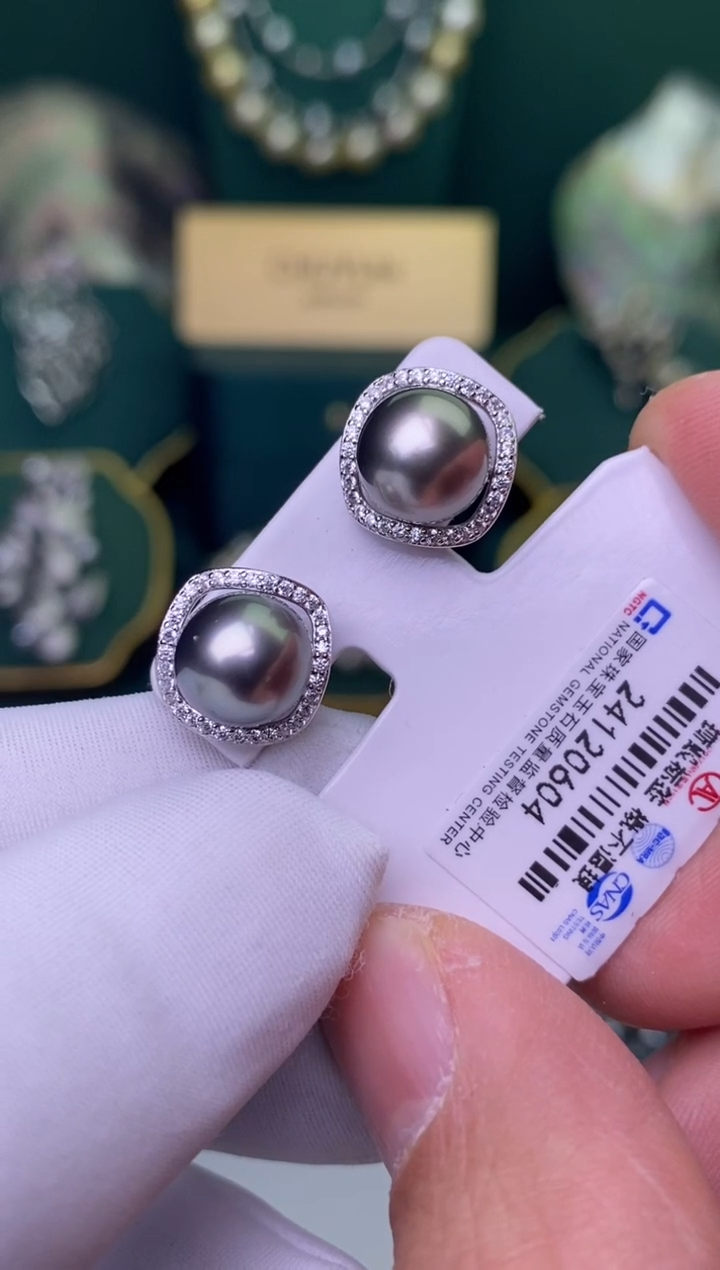 【闪购商品】海水珍珠耳饰银S925镶嵌9-10