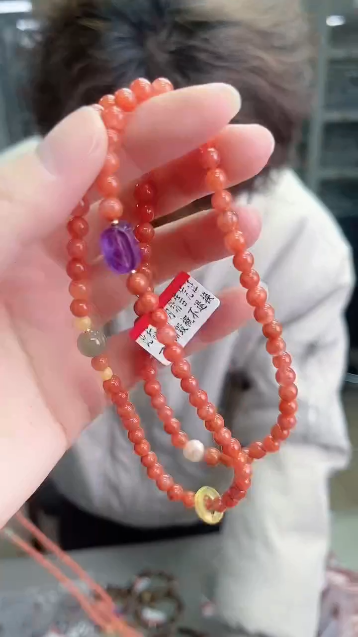 未镶嵌手链南红玛瑙南红多圈手链 05 