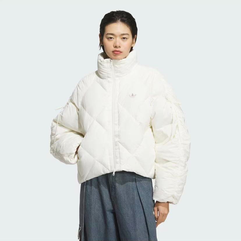 adidas/阿迪达斯三叶草女士休闲立领运动宽松鸭绒羽绒服KC2611