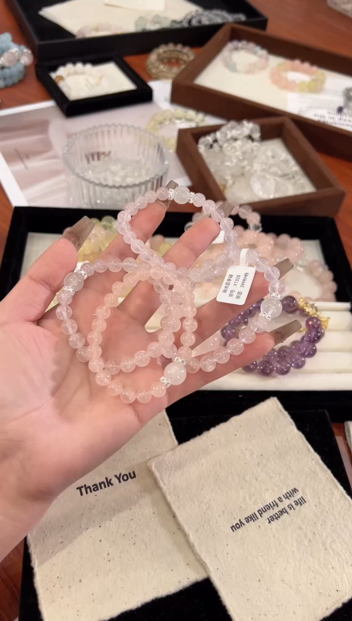 【闪购商品】水晶手链合金粉水晶手链x1328