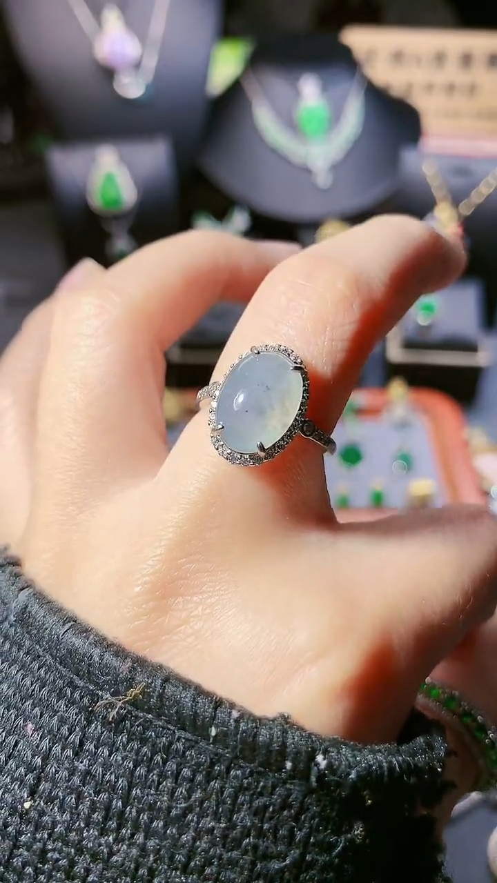 【闪购商品】翡翠戒指银S925镶嵌戒指