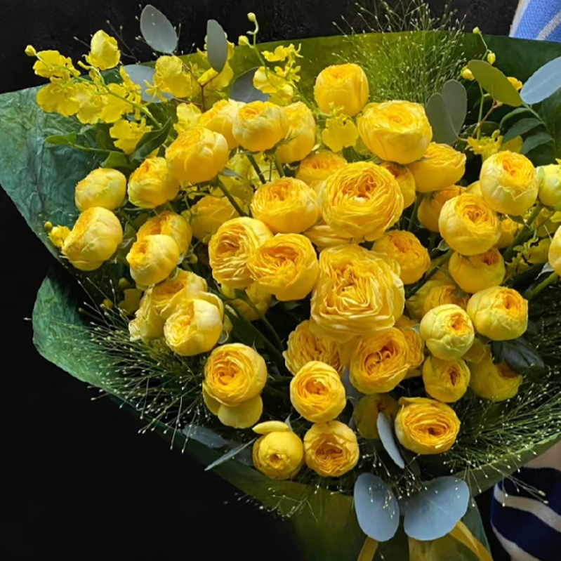 【大聪明卖花】金色潮流多头玫瑰-任意2单鲜花包邮发货后不支持退款