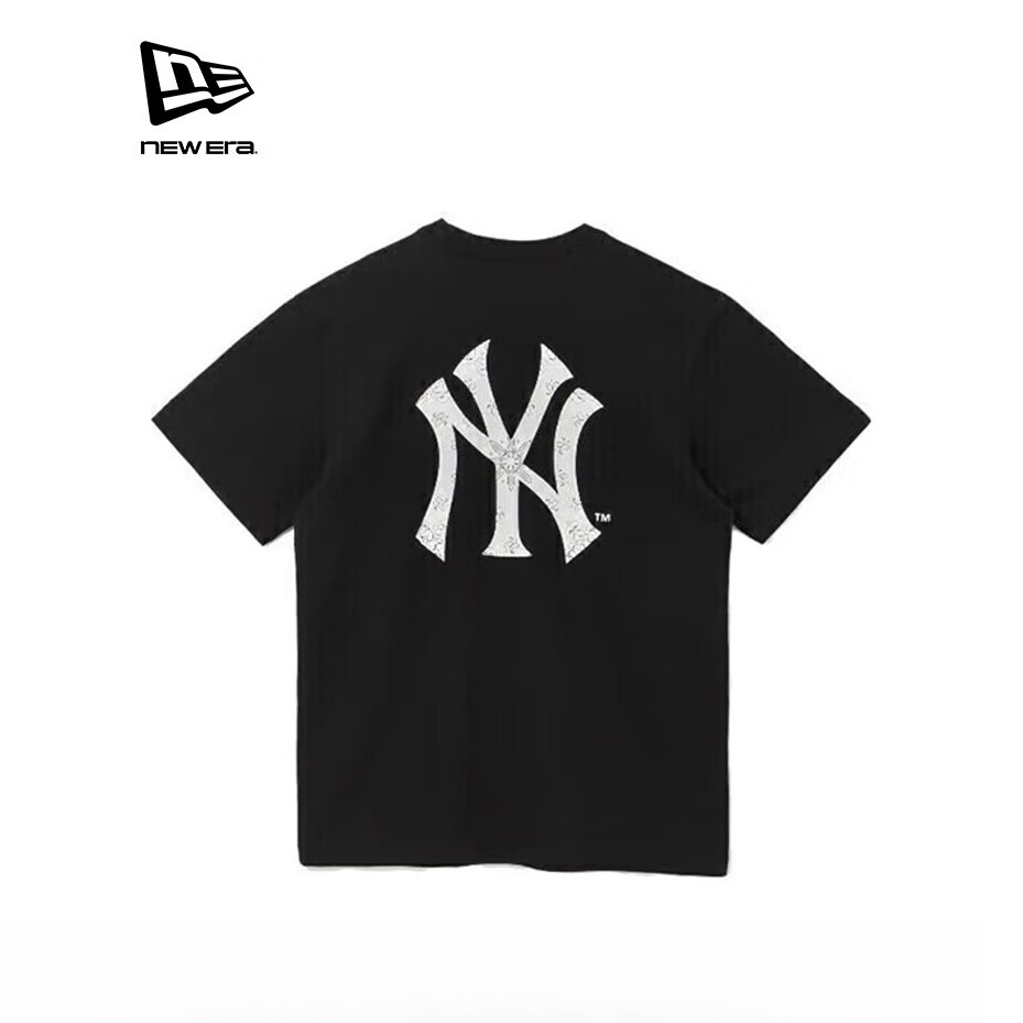 NEW ERA x MLB 纽亦华短袖男女同款夏季运动T恤NY腰果花宽松短袖