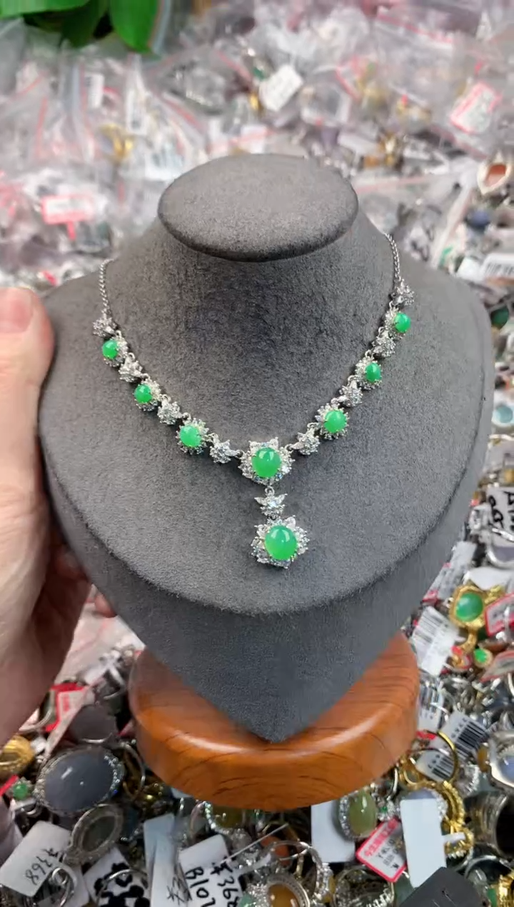 银S925镶嵌戒指翡翠10             5