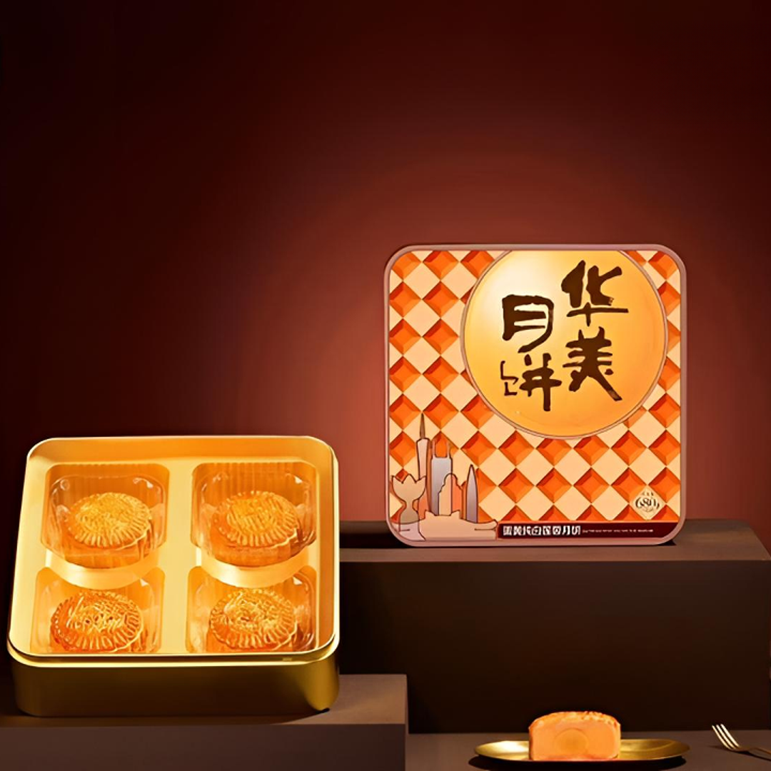 【2盒680g蛋黄纯白莲蓉】华美月饼广式月饼蛋黄白莲蓉中秋月饼礼盒