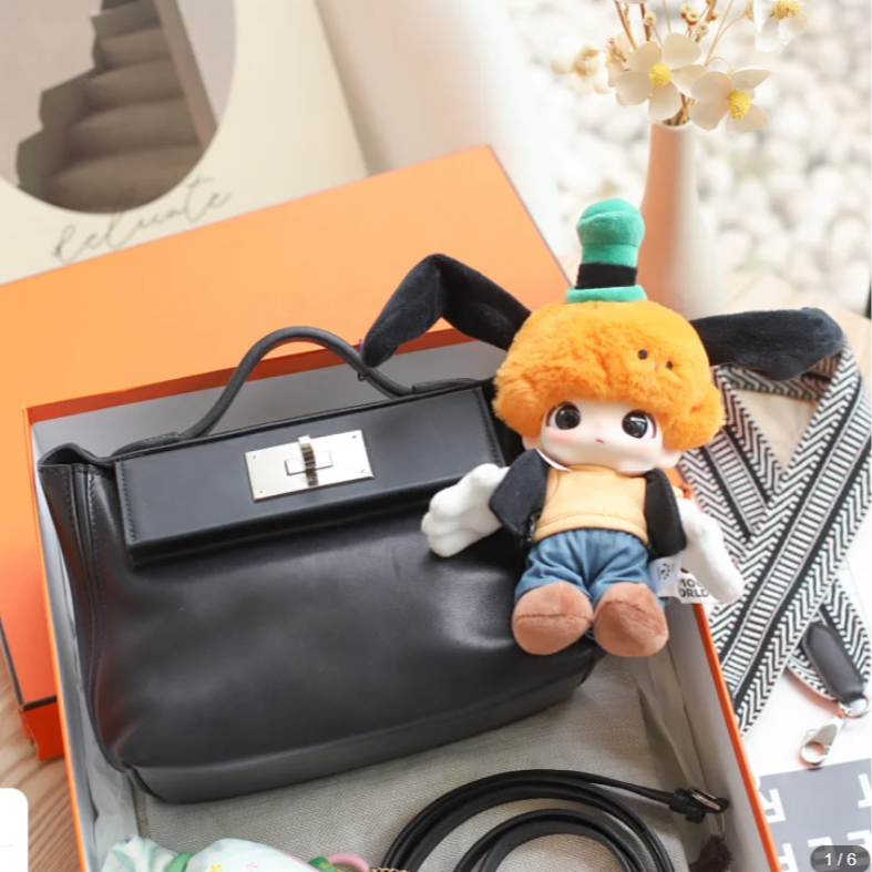 99新 Hermes/爱马仕 2424mini 21 W刻 s皮/ev皮 黑色 银扣