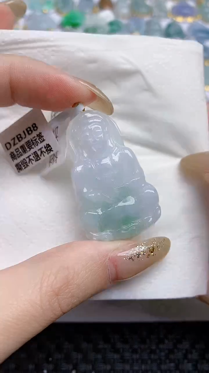 【闪购商品】翡翠颈饰18K金镶嵌天然A货翡翠 