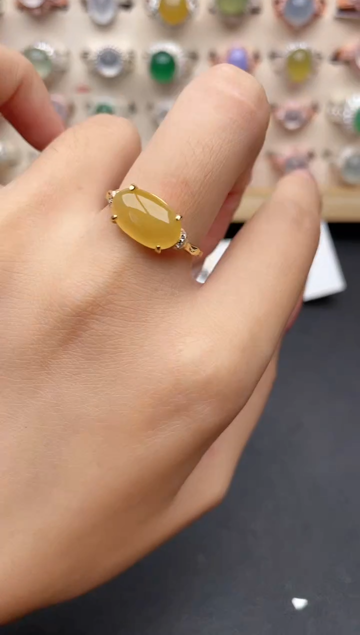 【闪购商品】翡翠戒指银S925镶嵌一物一证一礼盒