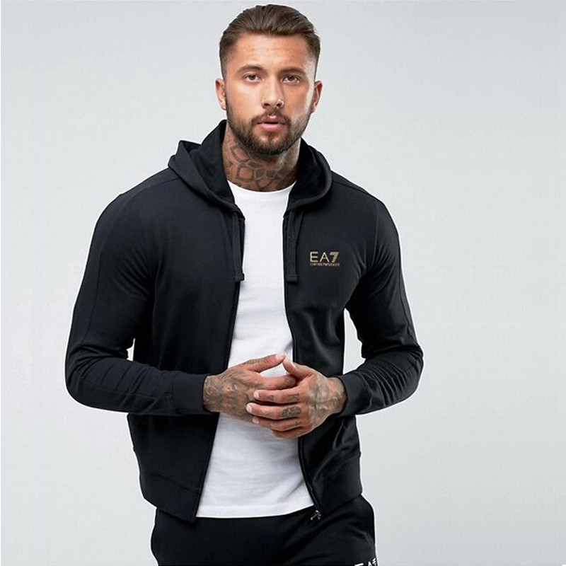 Emporio Armani 阿玛尼EA7 男装修身连帽夹克外套休闲运动帽衫