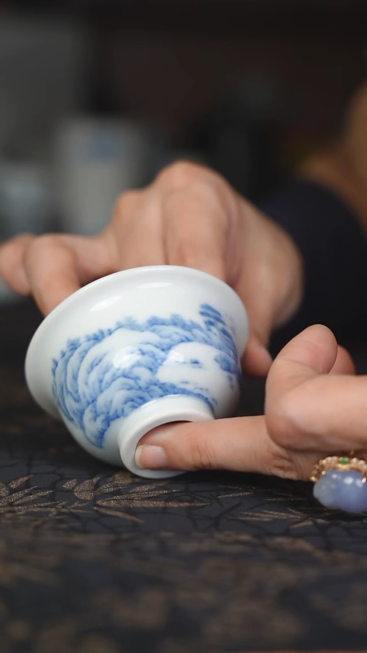 摆件瓷小压手 景德镇精品陶瓷茶器