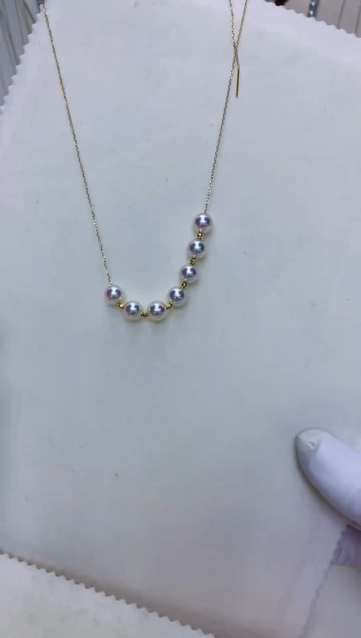 【闪购商品】海水珍珠饰品18K金镶嵌6.5-7满天星