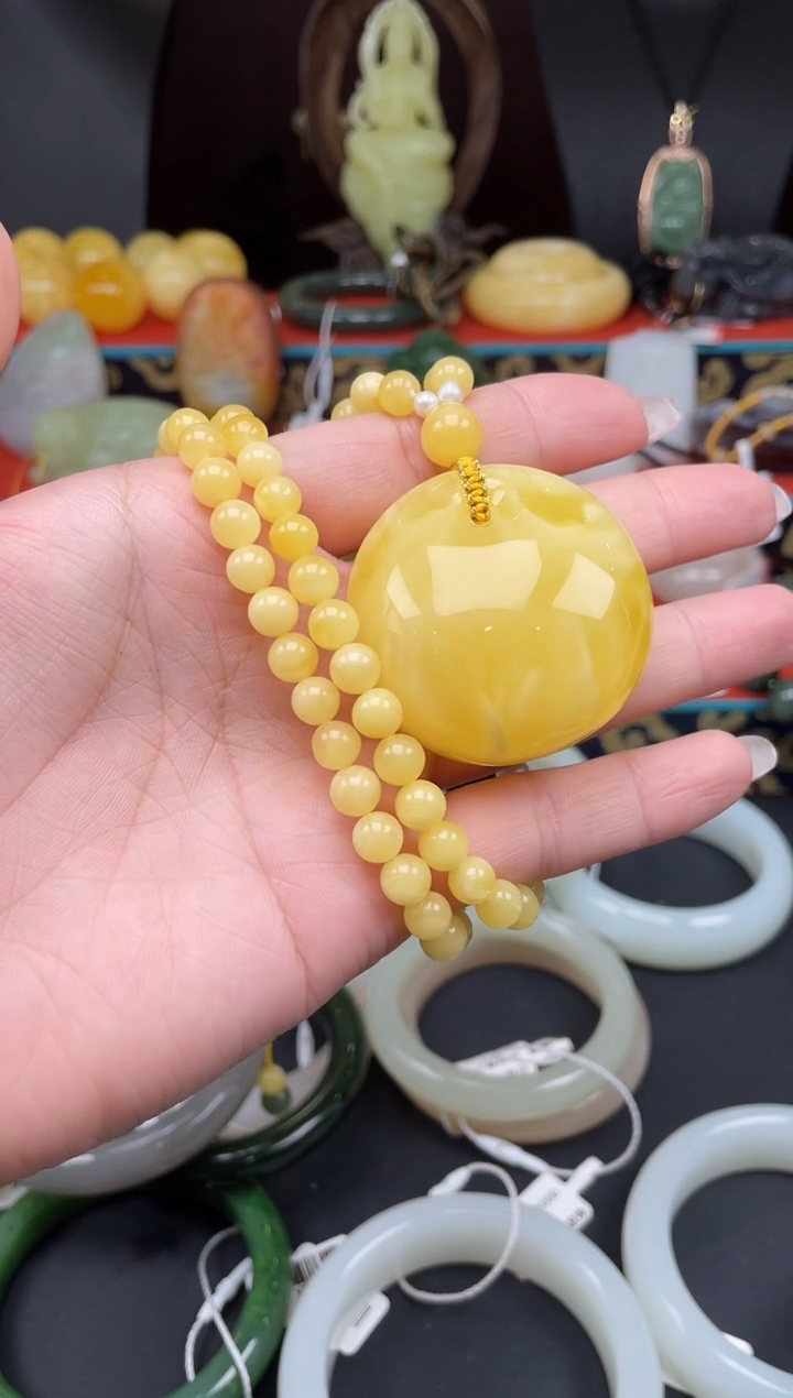 未镶嵌颈饰蜜蜡m066