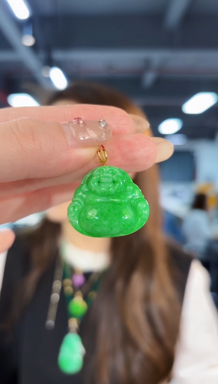 【闪购商品】翡翠颈饰18K金镶嵌缅料A货/支持复检/一件