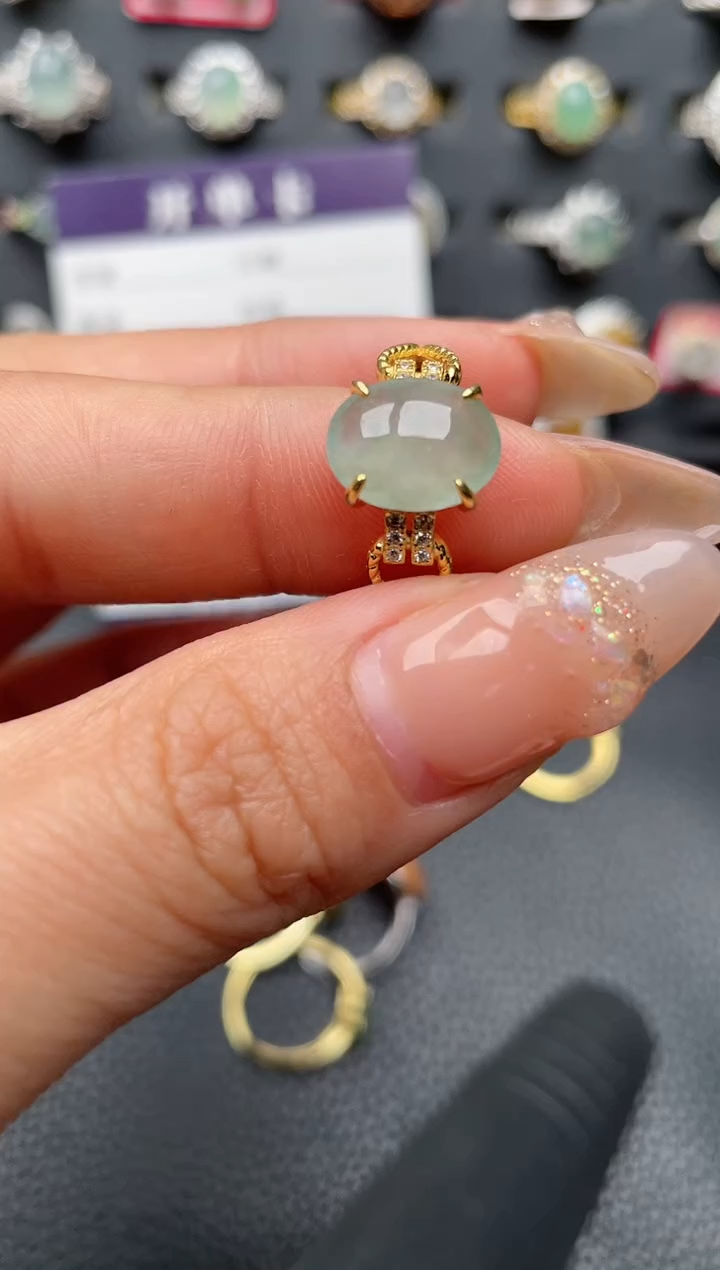 【闪购商品】翡翠戒指银S925镶嵌2222222222  1