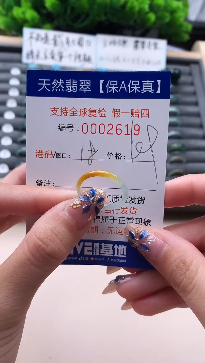 未镶嵌戒指翡翠天然  2619