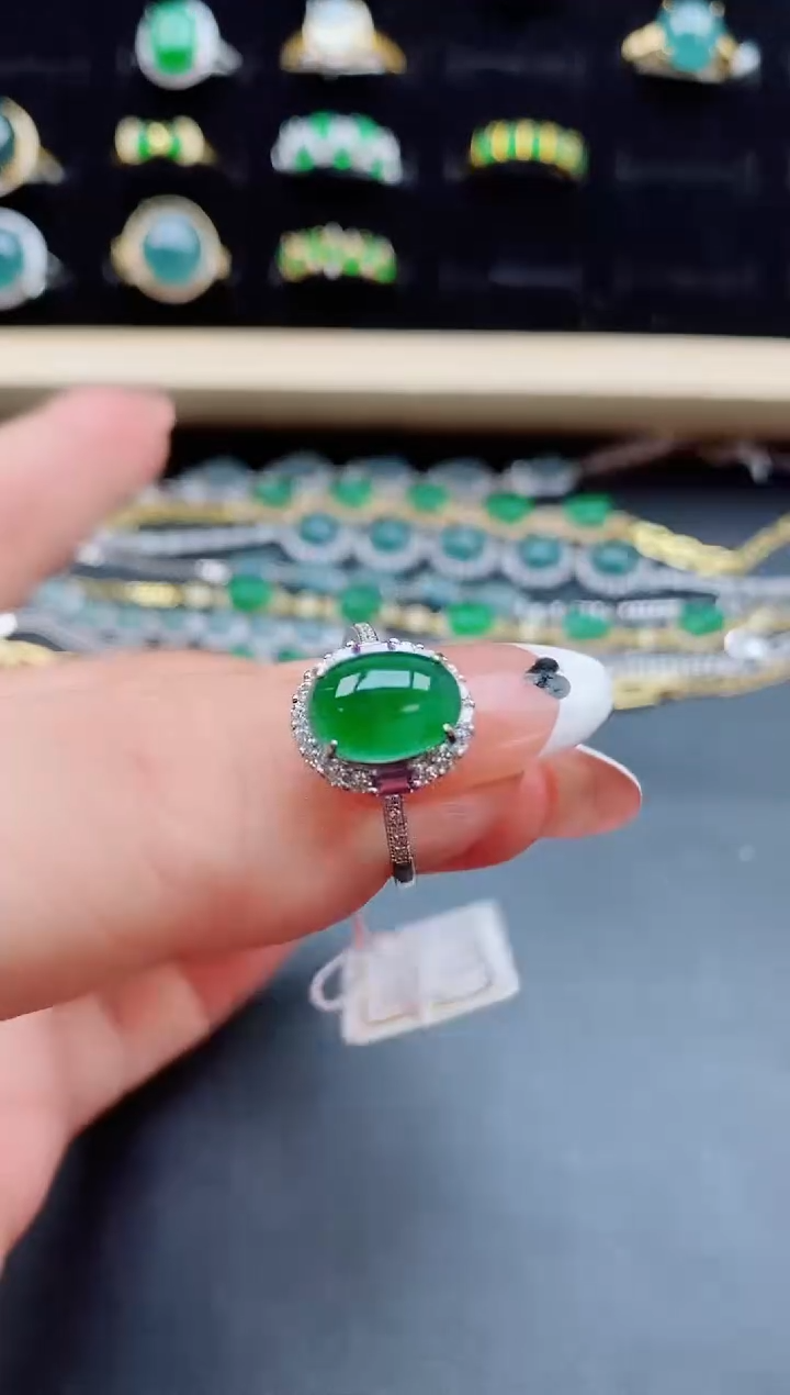 【闪购商品】翡翠戒指银S925镶嵌321321