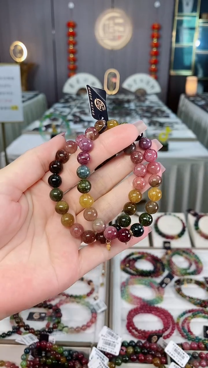 未镶嵌老矿碧玺单圈手串8mm+碧玺hon多样性发货一条