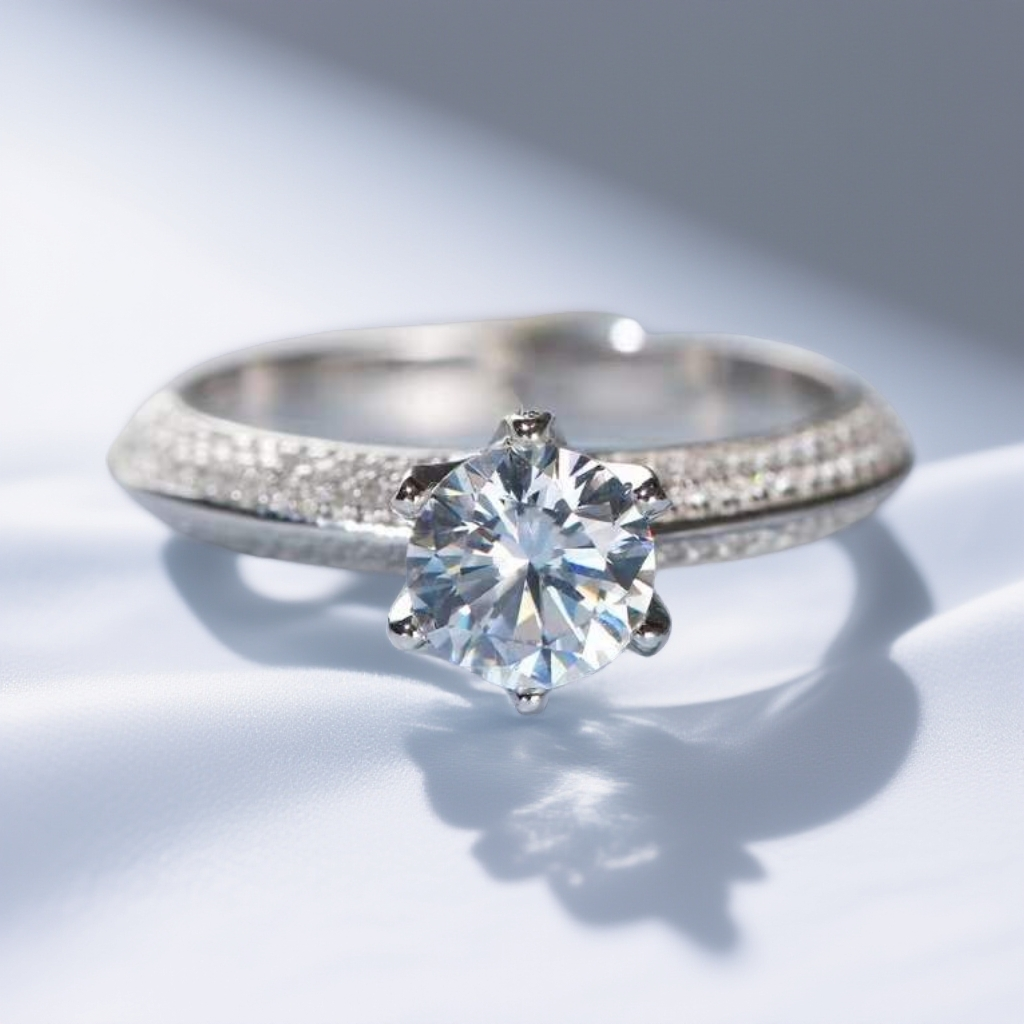 925银莫桑石戒指 【半壁江山】1-5克拉