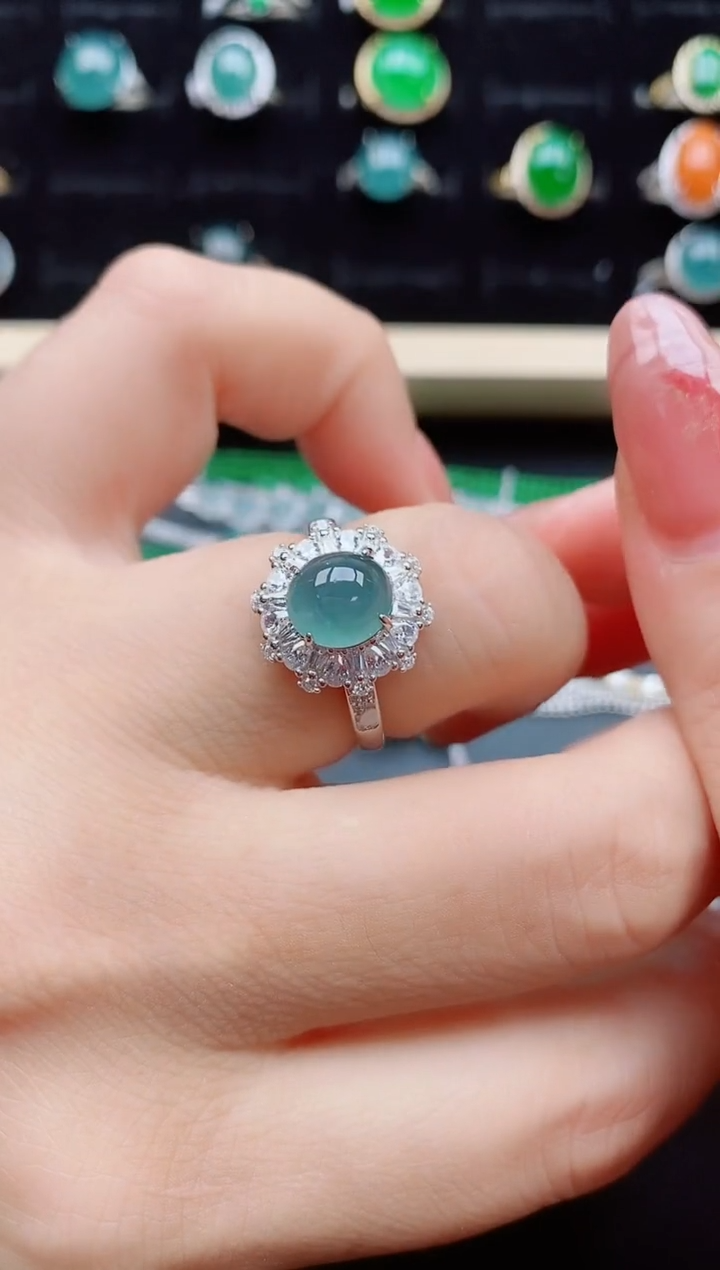 【闪购商品】翡翠戒指银S925镶嵌508550