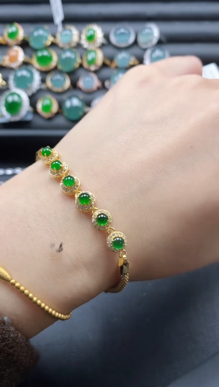 【闪购商品】翡翠戒指银S925镶嵌5151-15