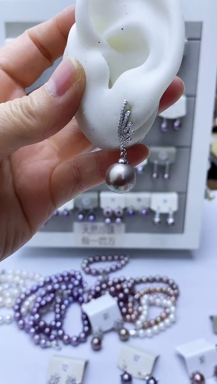 【闪购商品】淡水珍珠耳饰银S925镶嵌193