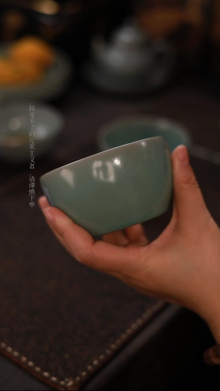 【闪购商品】杯0286一级品青绿仿古缸杯