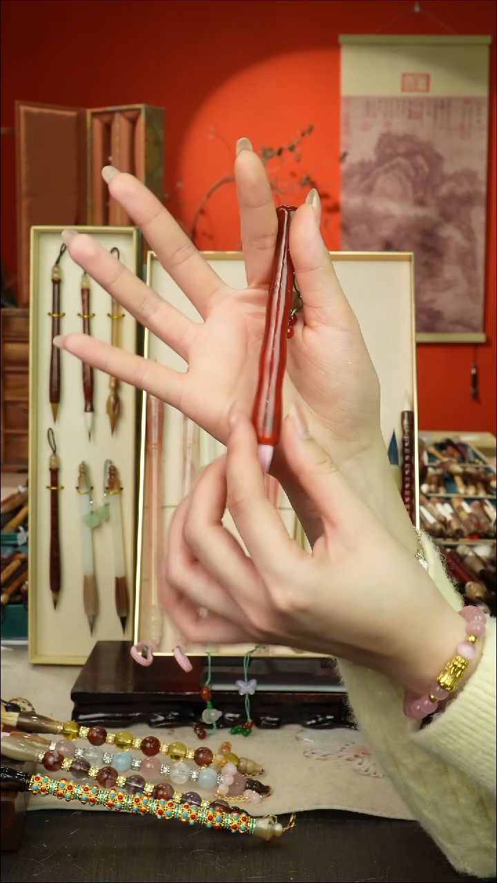 329号闪孤品高货毛笔链接 清水试笔 蘸墨不退