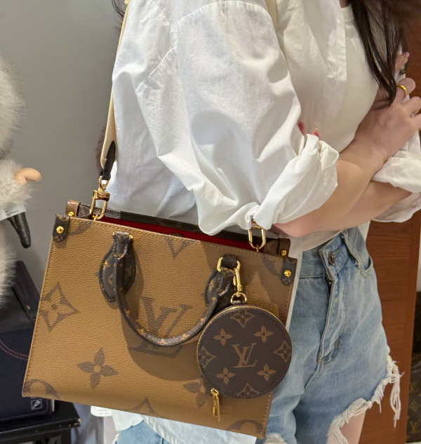 99新 LouisVuitton/路易威登 老花onthego 小号斜挎包bwz