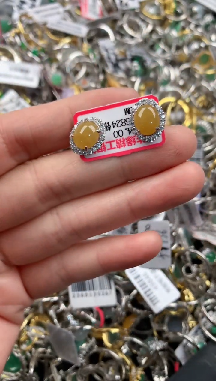 银S925镶嵌戒指翡翠444   10