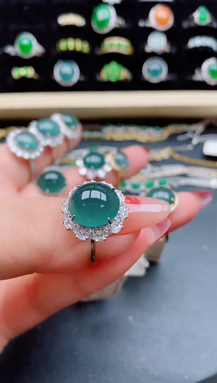 【闪购商品】翡翠戒指银S925镶嵌0805850