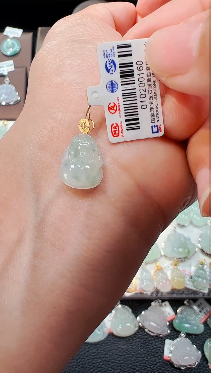 【闪购商品】翡翠吊坠(不含链)18K金镶嵌貔貅吊坠160