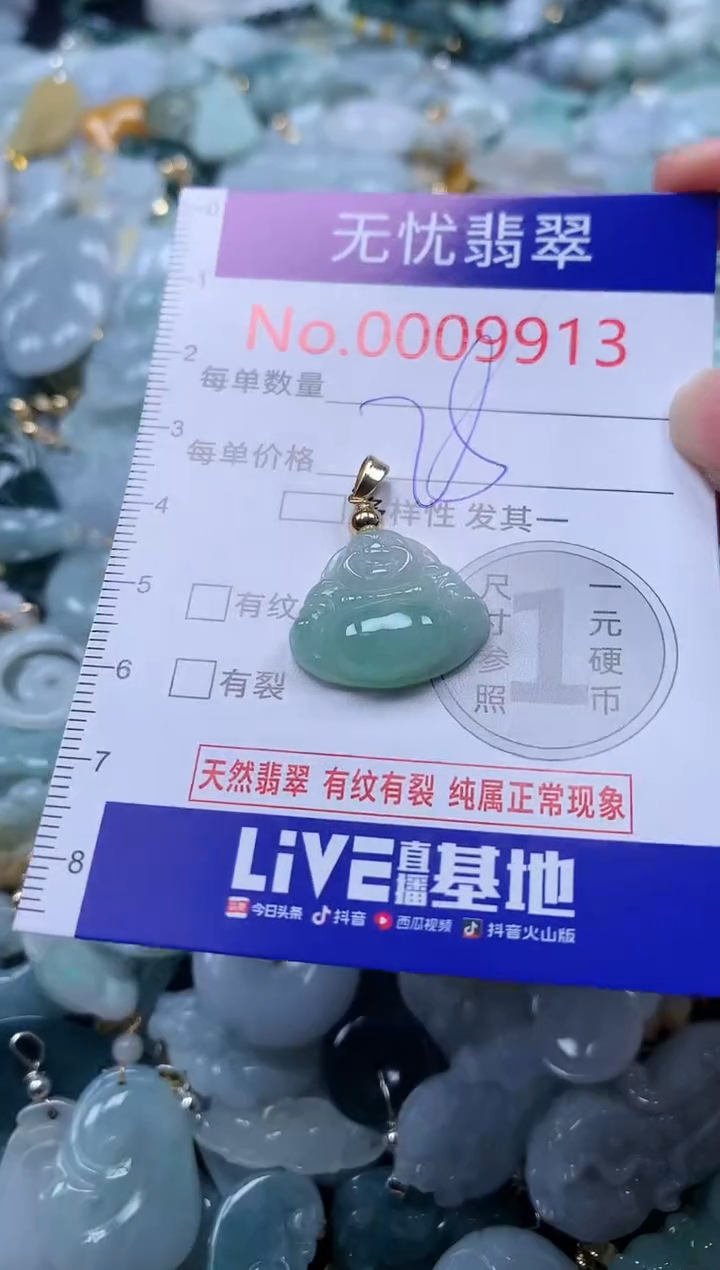 翡翠未镶嵌吊坠(不含链)9913