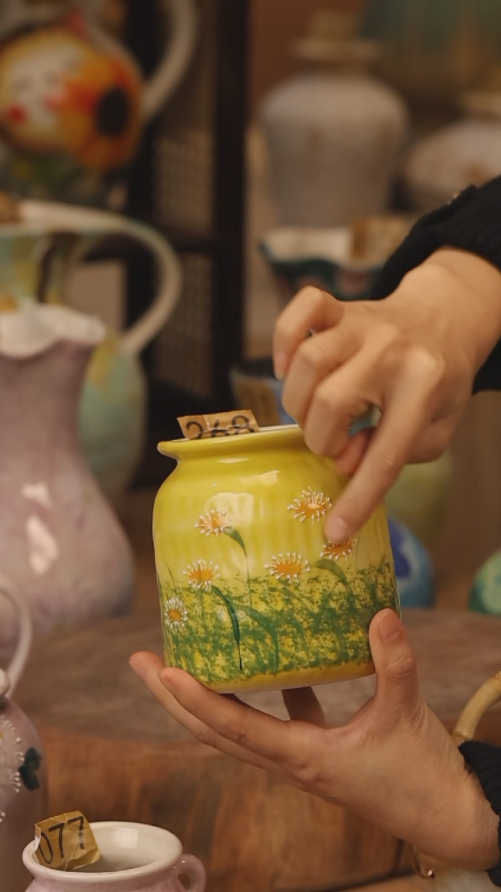 陶瓷景德镇设计师手作花器摆件侘寂风@M268@