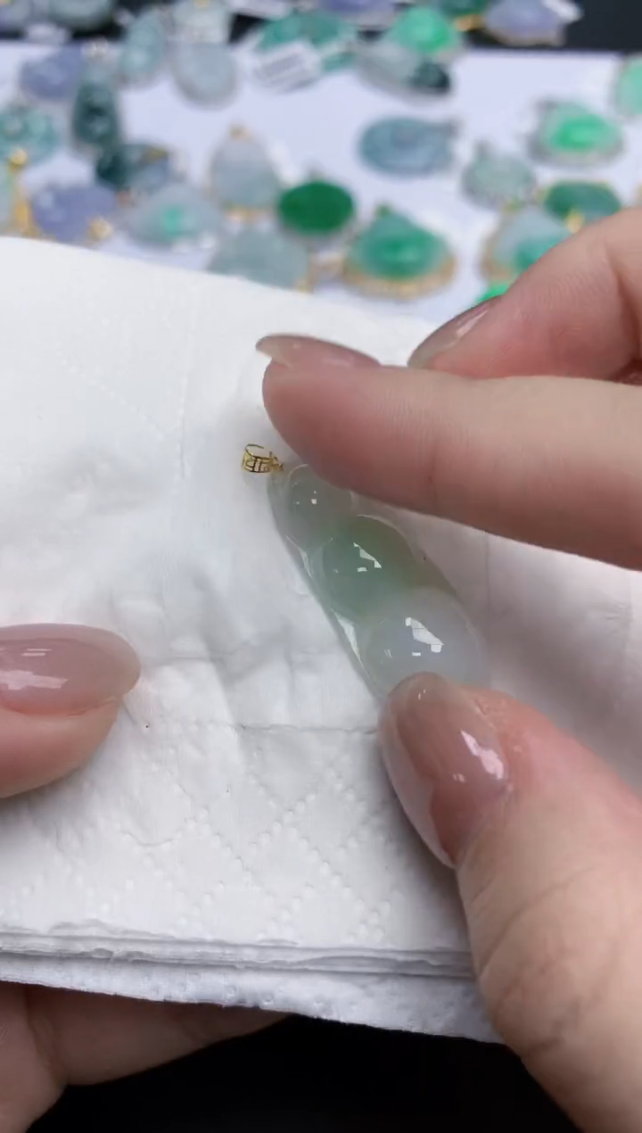 【闪购商品】翡翠颈饰18K金镶嵌天然缅甸翡翠A货