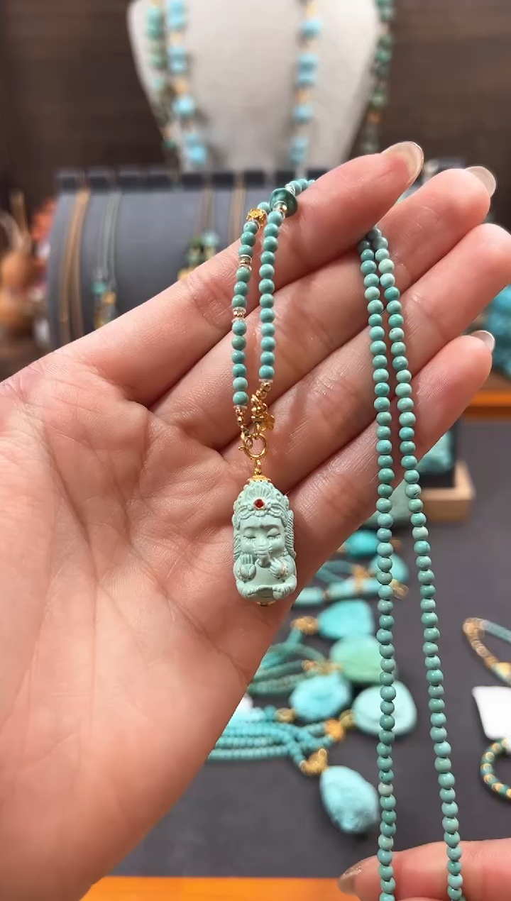 【闪购商品】绿松石颈饰18K金镶嵌绿松石项链