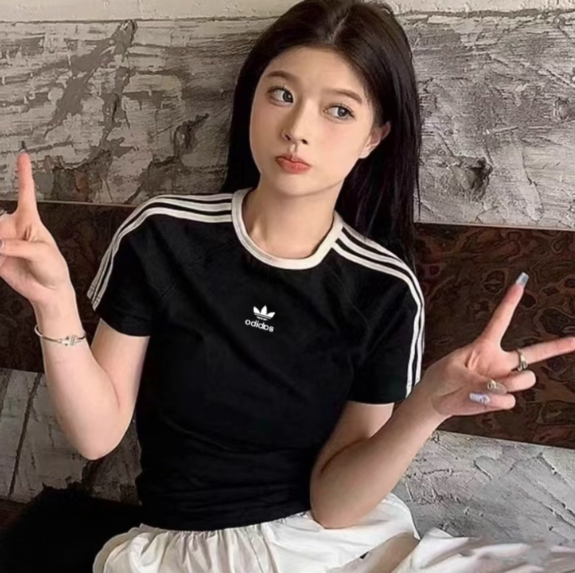 辣妹短款T恤短袖女士圆领欧式T恤休闲运动百搭