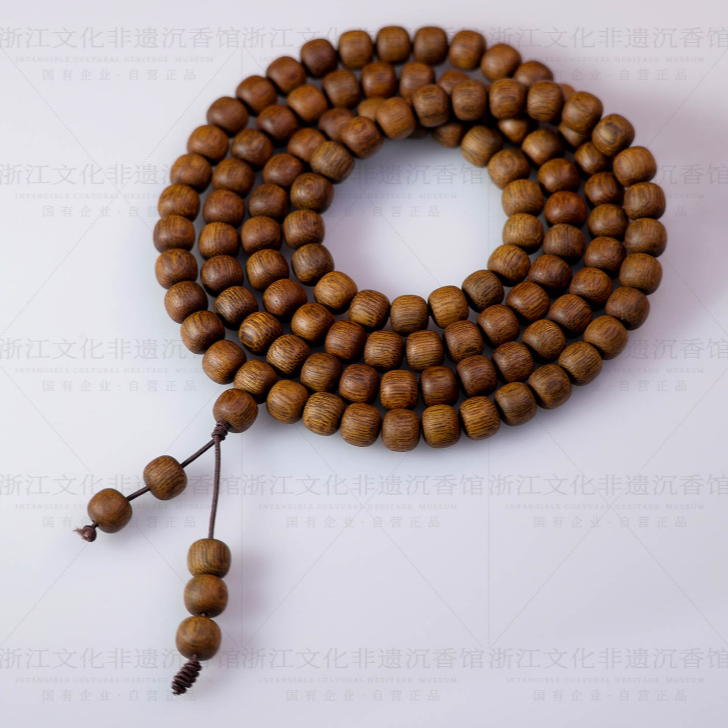 沉香【非遗严选】顺化帝王紫奇楠沉水多圈108/8mmFY0150