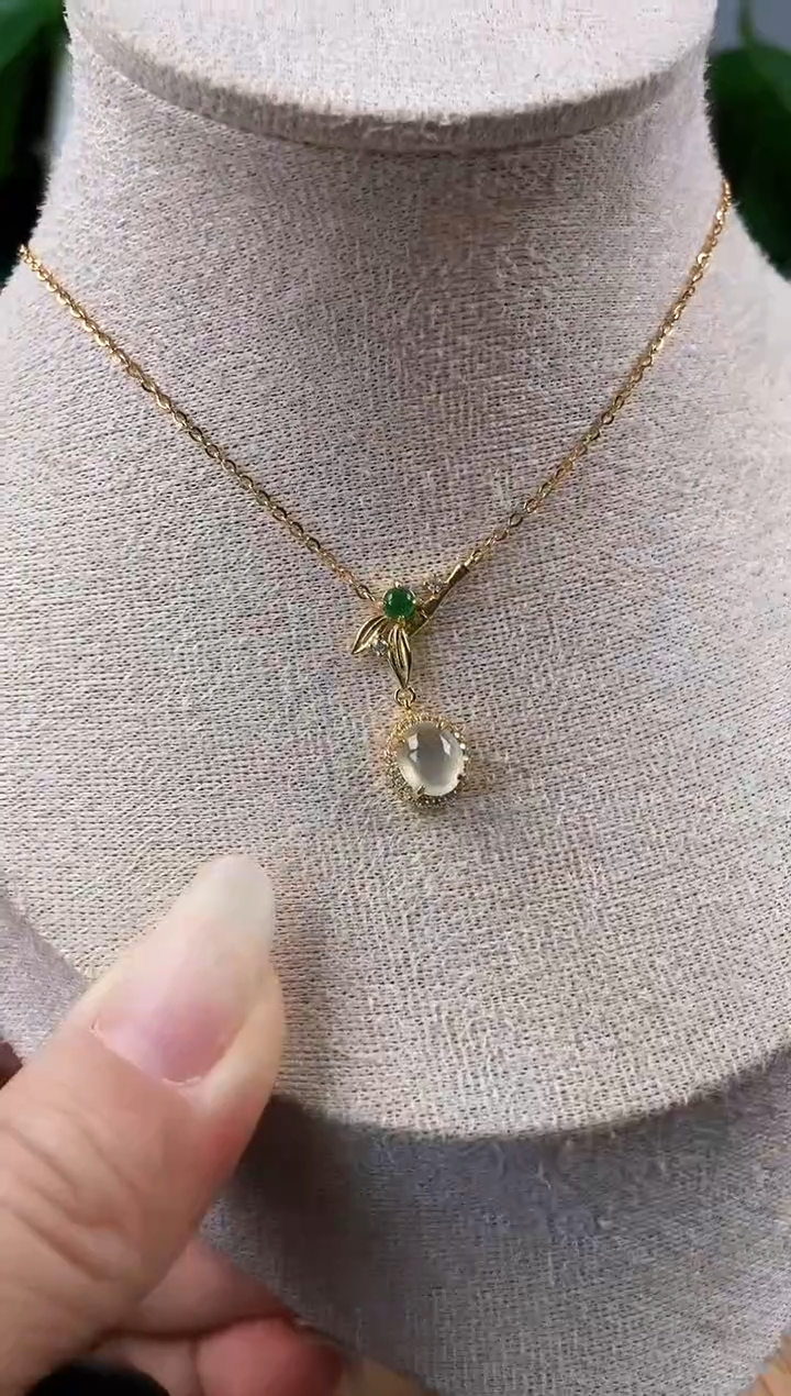 颈饰银S925镶嵌翡翠12