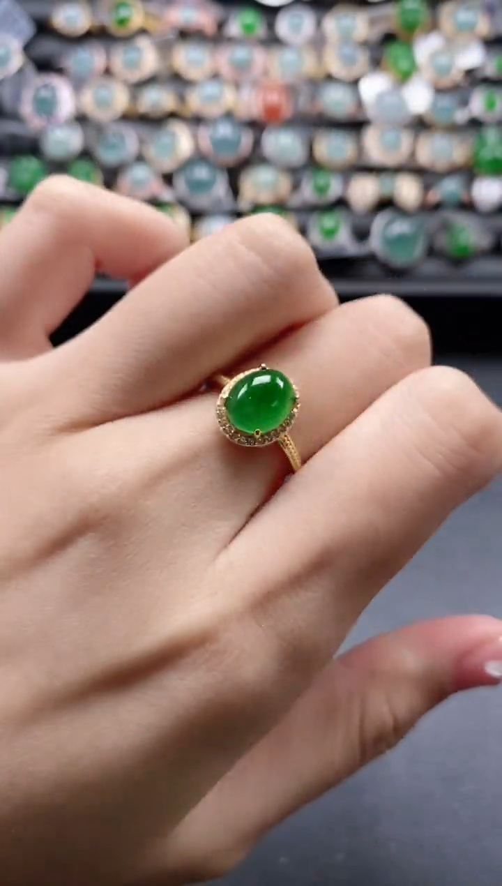【闪购商品】翡翠戒指银S925镶嵌51511