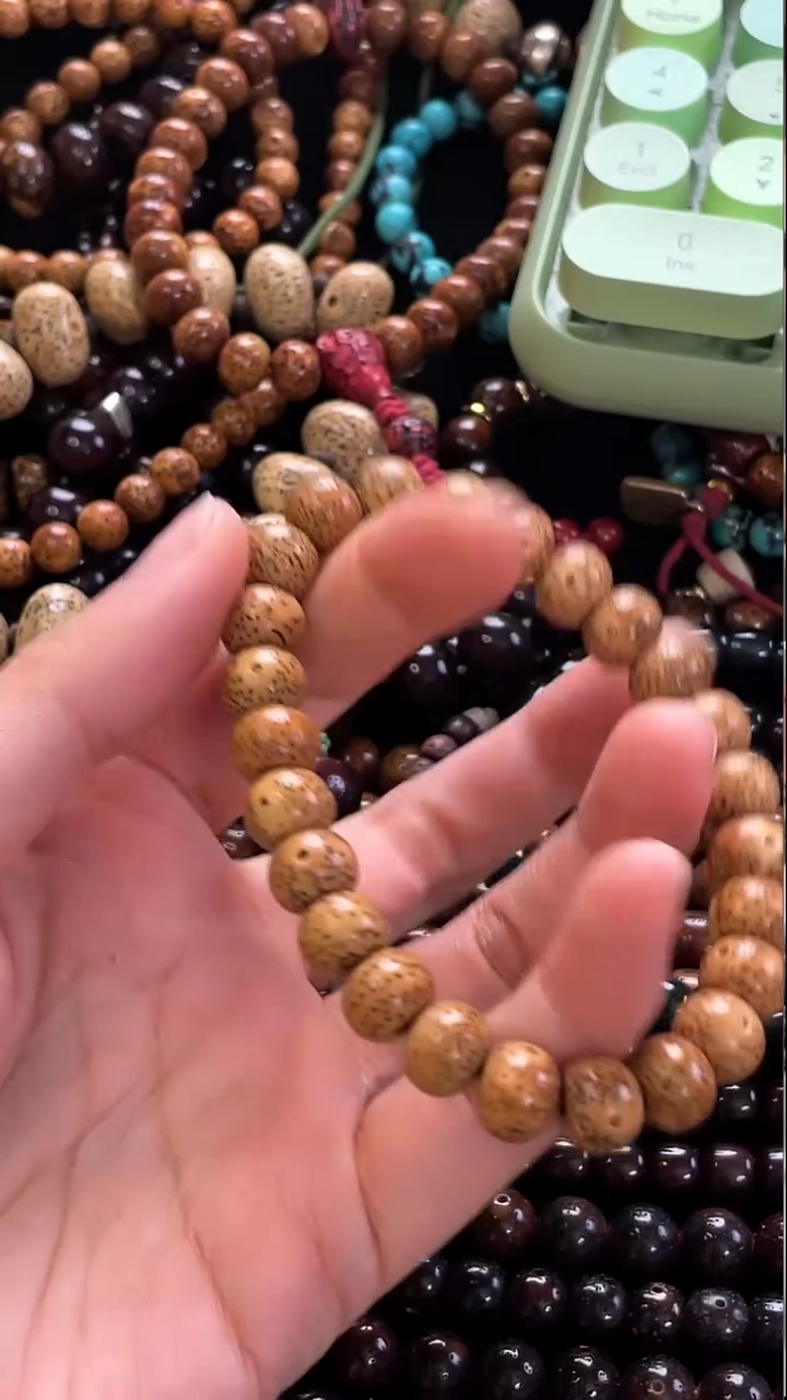 手串星月菩提精工级粉皮苹果珠10*8手串